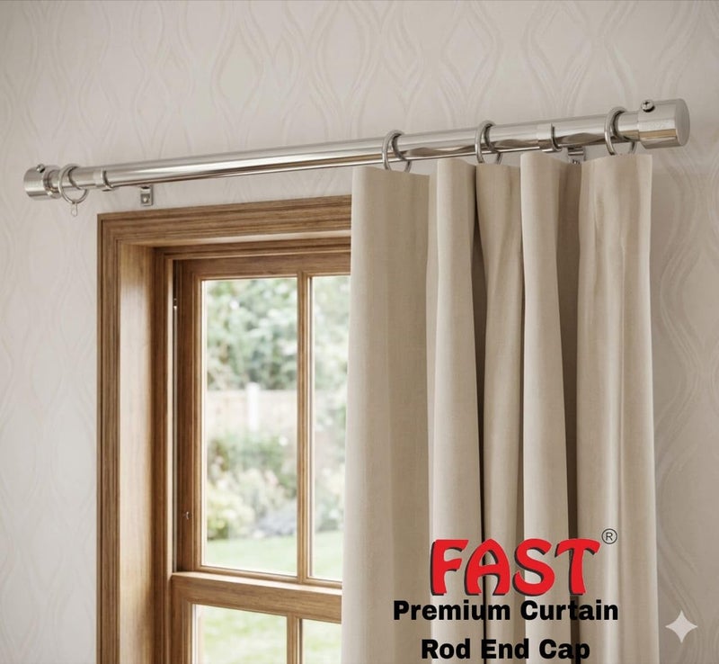 FAST CB45S Heavy Stainless Steel Metal Round Curtain Rod End Cap Finilas for Door and Window 1 Inch Curtain Rod Accessories (4) - Image 4