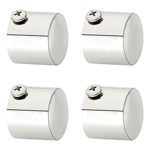 FAST CB45S Heavy Stainless Steel Metal Round Curtain Rod End Cap Finilas for Door and Window 1 Inch Curtain Rod Accessories (4) - Image 1