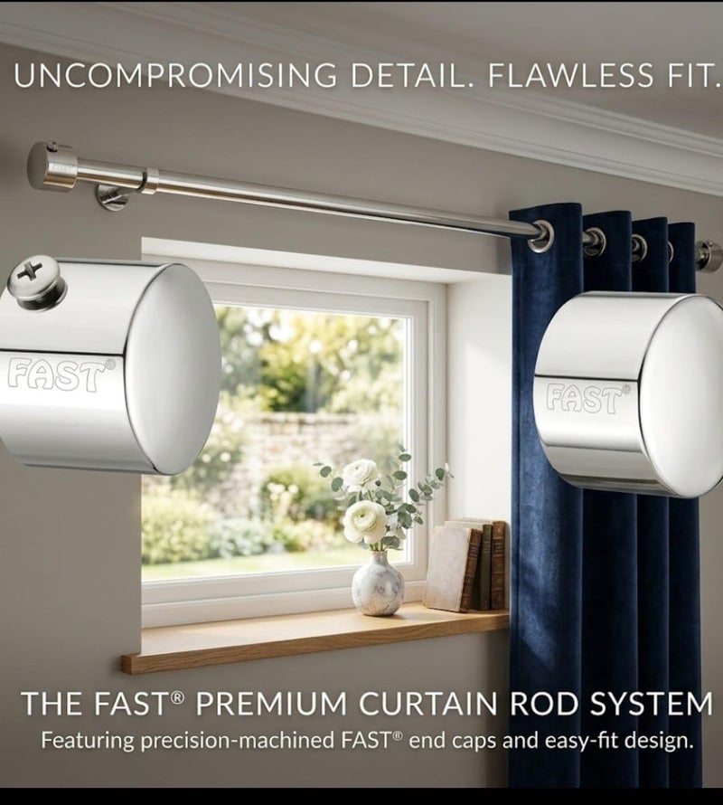 FAST CB45S Heavy Stainless Steel Metal Round Curtain Rod End Cap Finilas for Door and Window 1 Inch Curtain Rod Accessories (4) - Image 5