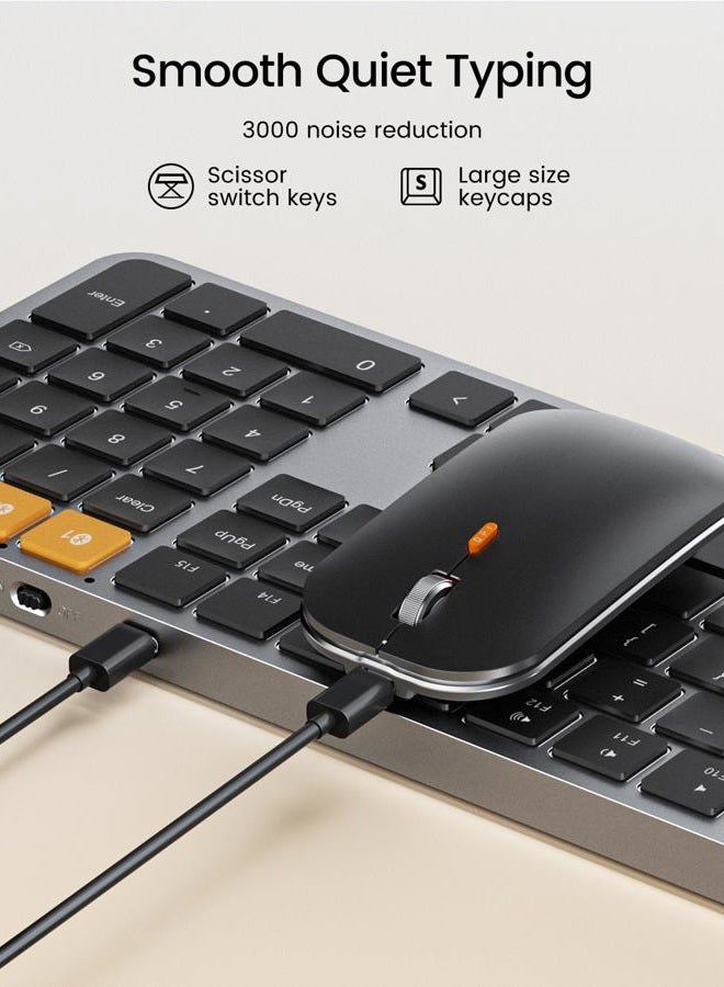 ProtoArc Backlit Bluetooth Keyboard and Mouse for Mac, KM100-A Full Size Wireless Keyboard Mouse for Mac, Multi-Device Rechargeable for MacBook Pro/Air, iPhone, iPad, Space Gray - Image 5