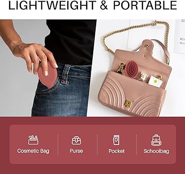 RHOS Mini Hair Brush for WomenMen and KidsTravel Size Hair Brush for PursePocketbackpackSmall Cushion Paddle Brush with Soft BristlesMini Detangler Brush for All Hair Types1 PackRed - Image 3