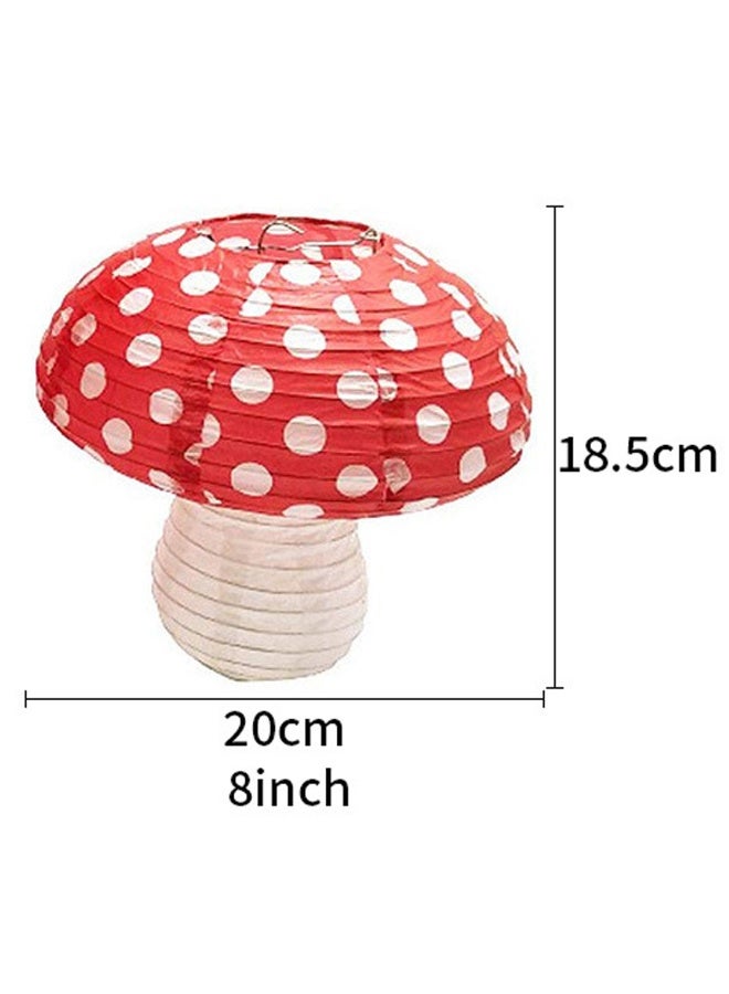 Mushroom Hanging Paper Lanterns 8 inch | Fairy Theme Birthday Baby Shower Decor - Image 2