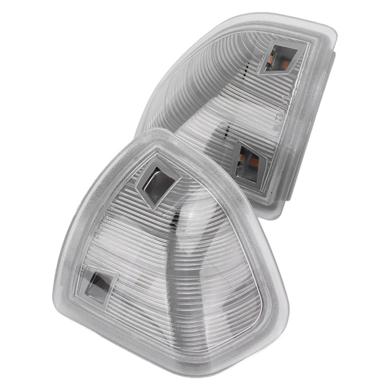 2 قطعة إضاءة إشارة دوران LED لمرايا الجانب اليسرى واليمنى 68302828AA 68302829AA بديل لشاحنة دودج رام 1500 2011-2017 لون أبيض شفاف - Image 3
