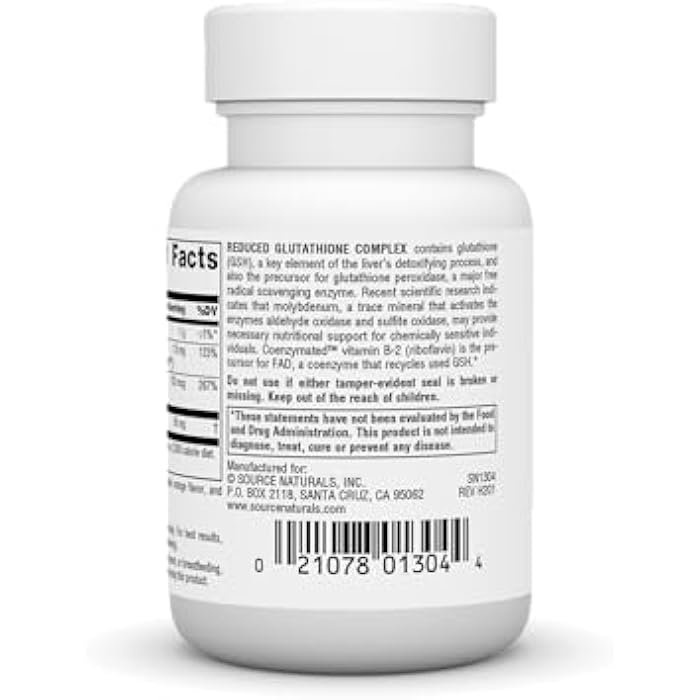 Source Naturals SourceNaturalsGlutathioneComplex,50mg,50Tablets - Image 3