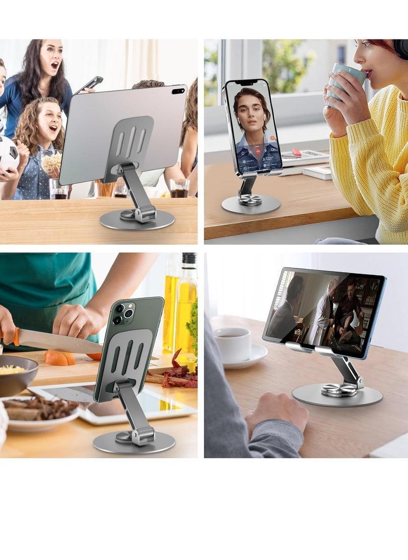 ELTRAZONE Adjustable Phone Stand for Desk – 360-Degree Rotating, Foldable & Portable Cell Phone Holder – Compatible with iPhone 16, 15, 14, 13 Pro Max, Samsung S25 Ultra, S24, S23 Ultra, Tablets & iPads (4-10 Inches) – Stable and Space-Saving Desktop Stand for Users - Image 2