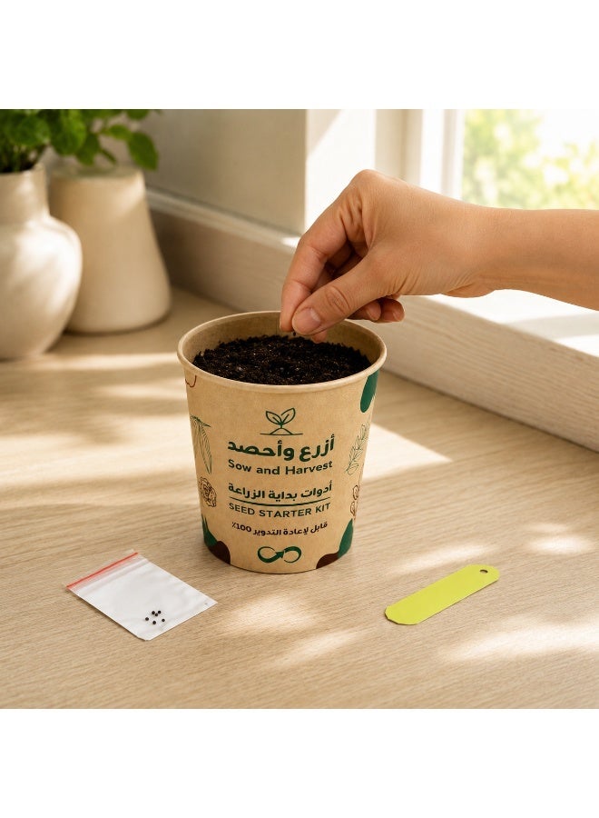 Bathurat 6 boxes Plant & Harvest – Rosemary – Planting Tools in Cup with Soil & Seeds – Home Farming, Suitable for School & Business Distributions – Made from Recycled Materials - Image 4