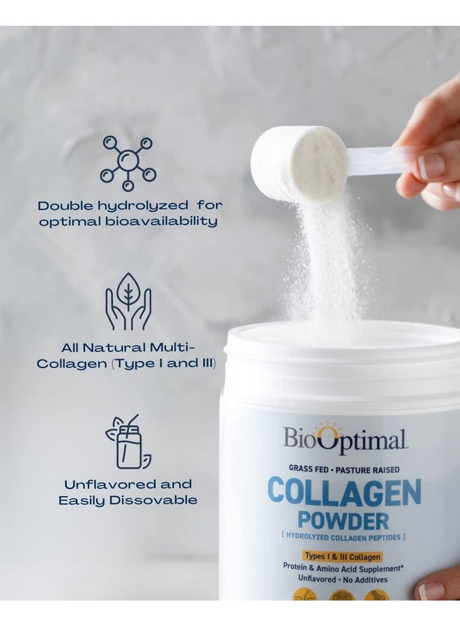 BioOptimal Collagen Powder Collagen Peptides Grass Fed Nongmo Premium Quality Hydrolyzed Collagen Protein Pasture Raised Dissolves Easily 300 Grams Packaging May Vary - Image 5