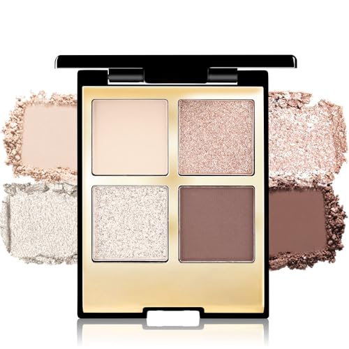 CAKAILA 4 Colors Eyeshadow Makeup PaletteNude Rose Gold Brown Natural Neutral Nude Eye Shadow Palette with MirrorLong Lasting NaturingLookingWaterproofTravel Size - Image 1