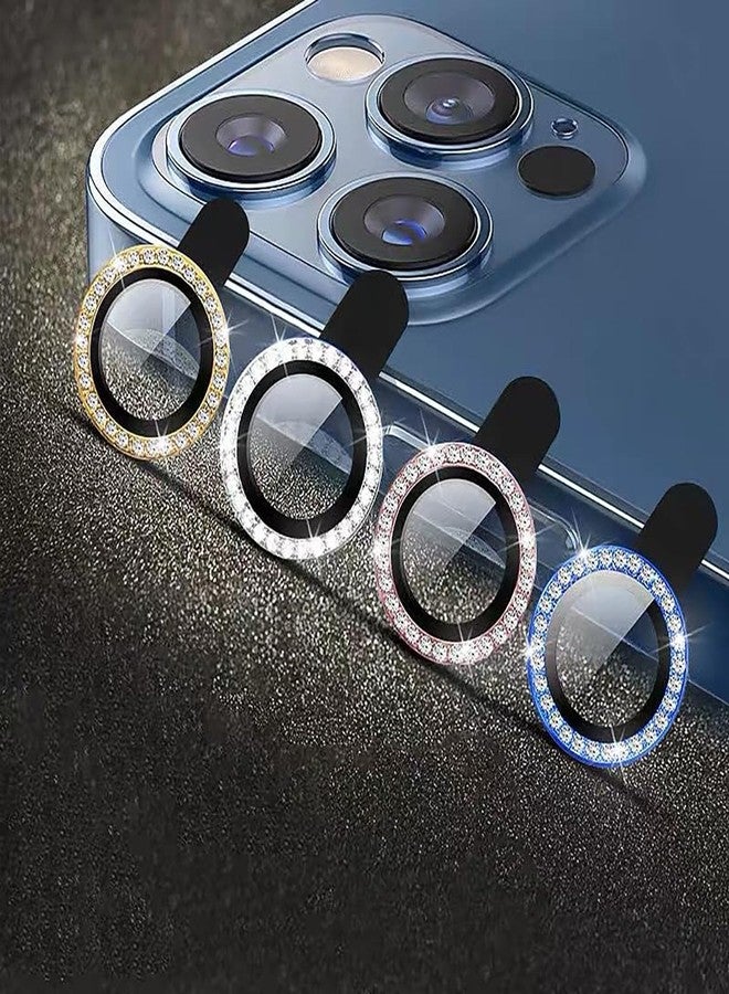 INF Camera Lens Protector Compatible with iPhone 14 Pro/14 Pro Max, 3 Packs Bling Rhinestone Aluminum Alloy & Tempered Glass Lens Cover, Scratch-Resistant, HD Clarity, Case Friendly（Gray） - Image 2