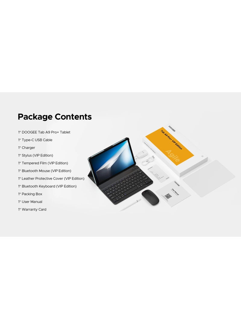 DOOGEE Tab A9 Pro+ VIP Addition 2025 new affordable smart tablet, 11-inch HD IPS display, ultra-thin body design, 8580mAh large battery, Android 16, Unisoc T7200 Octa-Core Processor , 6GB RAM( Upto 30GB extended)/128 GB ROM (2TB Expandable), Aurora Black - Image 5