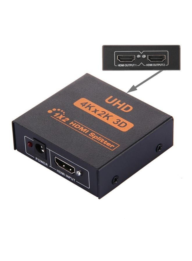 NIBEMINENT UHD 1x2 HDMI Splitter Black - Image 2