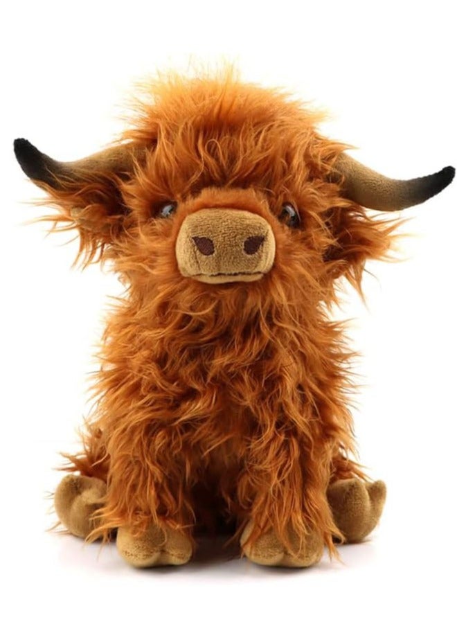 MAOGEDA Highland Cow Stuffed Animal, Plush Cow Toy Fluffy Bull Plush Doll Soft Highland Cow Toy 10-Inch Stuffed Cow Highland Cow Toy Fluffy Animal Plush Doll Soft Stuffed Animal Gift for Kids Boys Girls - Image 1