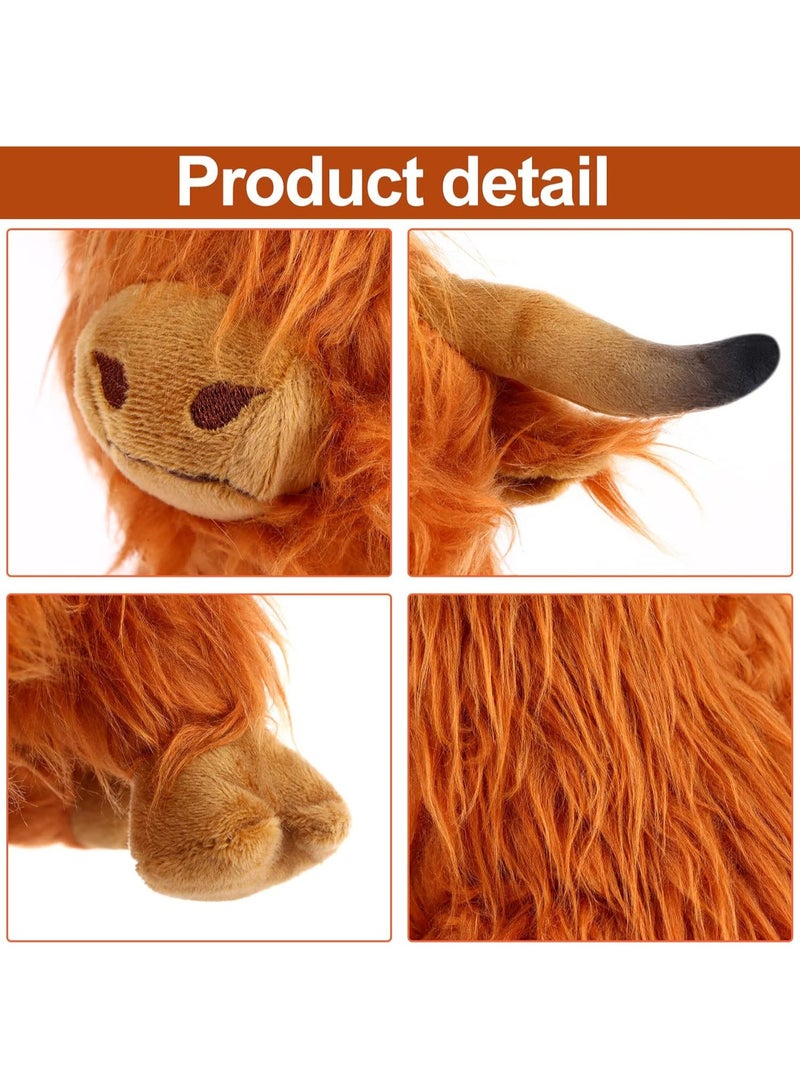 MAOGEDA Highland Cow Stuffed Animal, Plush Cow Toy Fluffy Bull Plush Doll Soft Highland Cow Toy 10-Inch Stuffed Cow Highland Cow Toy Fluffy Animal Plush Doll Soft Stuffed Animal Gift for Kids Boys Girls - Image 3