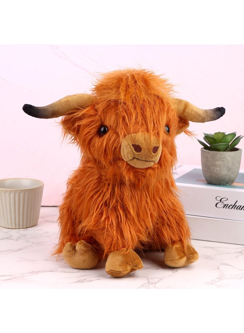 MAOGEDA Highland Cow Stuffed Animal, Plush Cow Toy Fluffy Bull Plush Doll Soft Highland Cow Toy 10-Inch Stuffed Cow Highland Cow Toy Fluffy Animal Plush Doll Soft Stuffed Animal Gift for Kids Boys Girls - Image 5