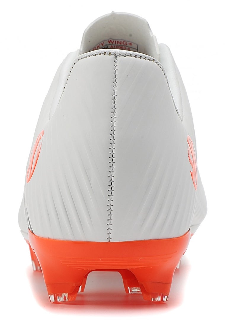 SKY WING Boy And Girl Soccer Shoes kids FG Sole Sport Shoes Flexible Athletic Outdoor Cleats Lace Up Light Weight Training Football Shoes White - Image 4