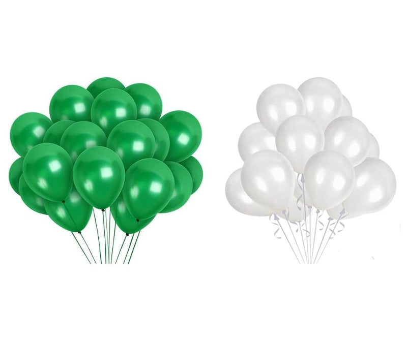 Vail Creations Metallic balloons Green, White (Pack of 100) - Image 1