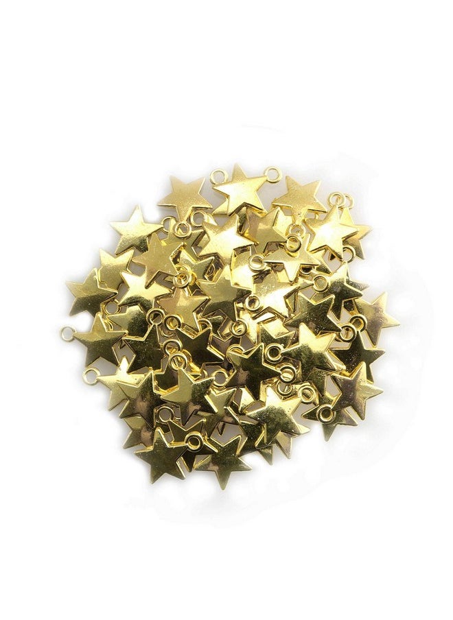 JCBIZ - 60Pcs Fivepointed Star Diy Pendant Accessories For Jewelry Making And Crafting Gold - Image 1
