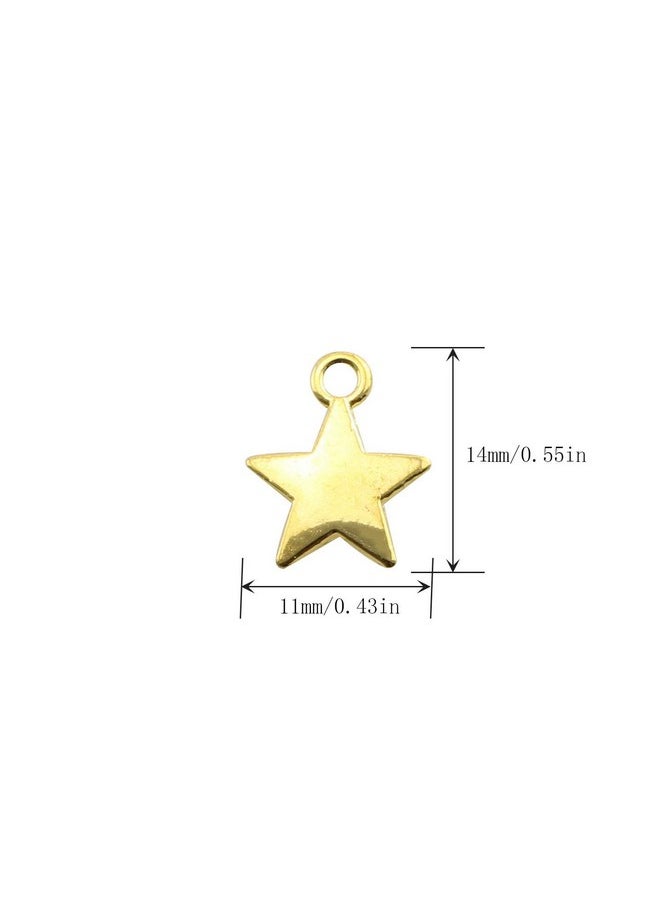JCBIZ - 60Pcs Fivepointed Star Diy Pendant Accessories For Jewelry Making And Crafting Gold - Image 1
