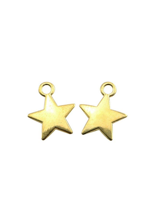 JCBIZ - 60Pcs Fivepointed Star Diy Pendant Accessories For Jewelry Making And Crafting Gold - Image 1