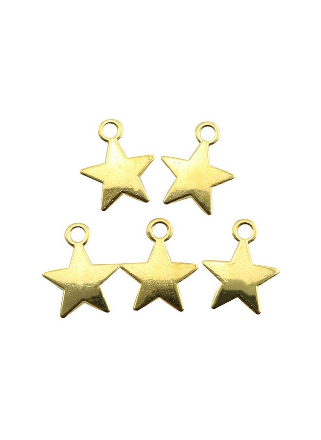 JCBIZ - 60Pcs Fivepointed Star Diy Pendant Accessories For Jewelry Making And Crafting Gold - Image 1