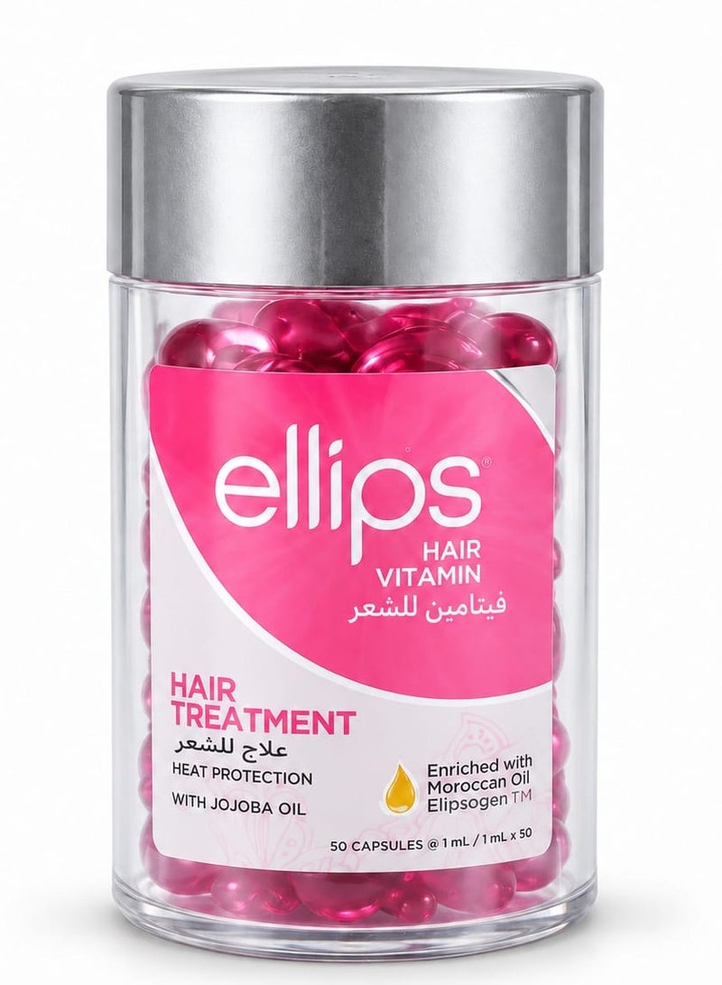 Ellips Hair Vitamin, Hair Treatment With Moroccan Oil, Heat Protection With Jojoba Oil, 50 x 1ml Capsules - Image 1
