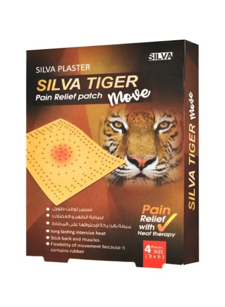 Silva Plaster Silva Tiger Move Pain Relief Patch 4 Pieces