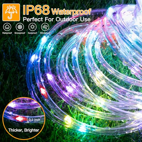 Ollny Rope Lights Outdoor Color Changing, 33FT 100 LED Waterproof Plug in Outdoor String Lights with Remote, 16 Colors Twinkle Christmas Lights for Outside Indoor Party Easter Holiday Decorations - Image 5