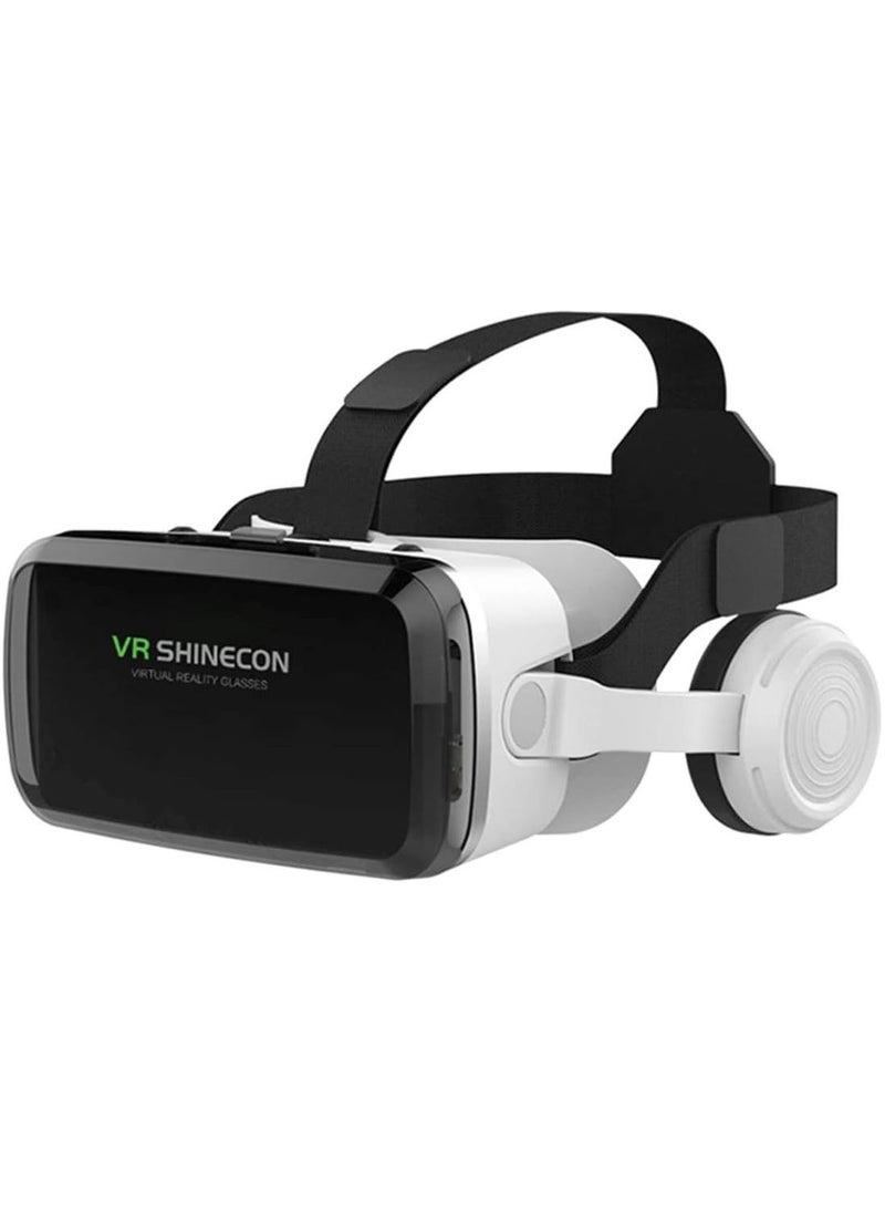 VR SHINECON Headset +Bluetooth 3D Glasses Goggles HD Virtual Reality Headset Compatible with iOS & Android Phone Eye Protected Soft & Comfortable Adjustable Distance for Phones  - Image 1