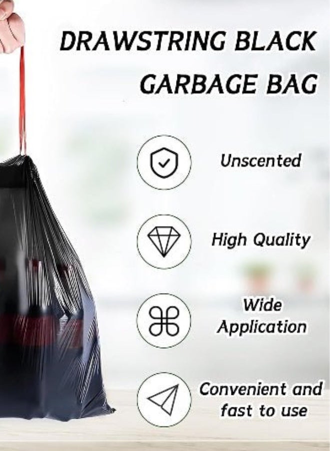 60 Pcs (5 Rolls*12Pcs). 5 Gallon small size ( 45x50 cm); Extra Thick & Strong Trash Bags for Kitchen, Home, Office, school. - Image 5