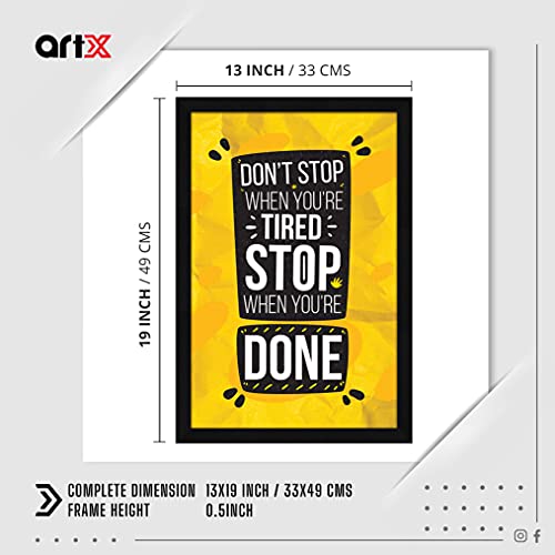 ArtX Paper Stop When You're Done Motivational Quote Framed Wall Art Painting, wall decor for living room, Multicolor, Alphabets, 12.5 X 18.5 inches, Set of 1 - Image 2