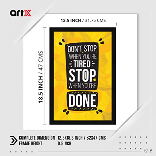 ArtX Paper Stop When You're Done Motivational Quote Framed Wall Art Painting, wall decor for living room, Multicolor, Alphabets, 12.5 X 18.5 inches, Set of 1 - Image 3