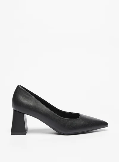 Flora Bella By Shoexpress Womens Flora Bella Solid Slip-On Pumps with Block Heels