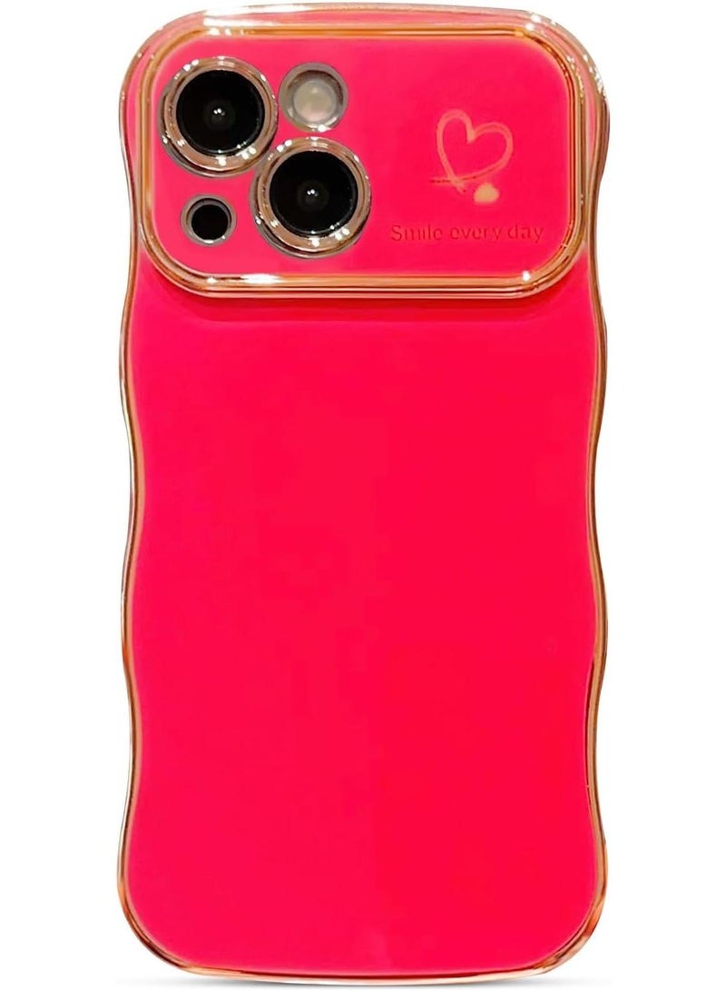 Y&D Suitable For Iphone 15 Electroplated Love Large Window Wave Drop Resistant Phone Case - Image 1