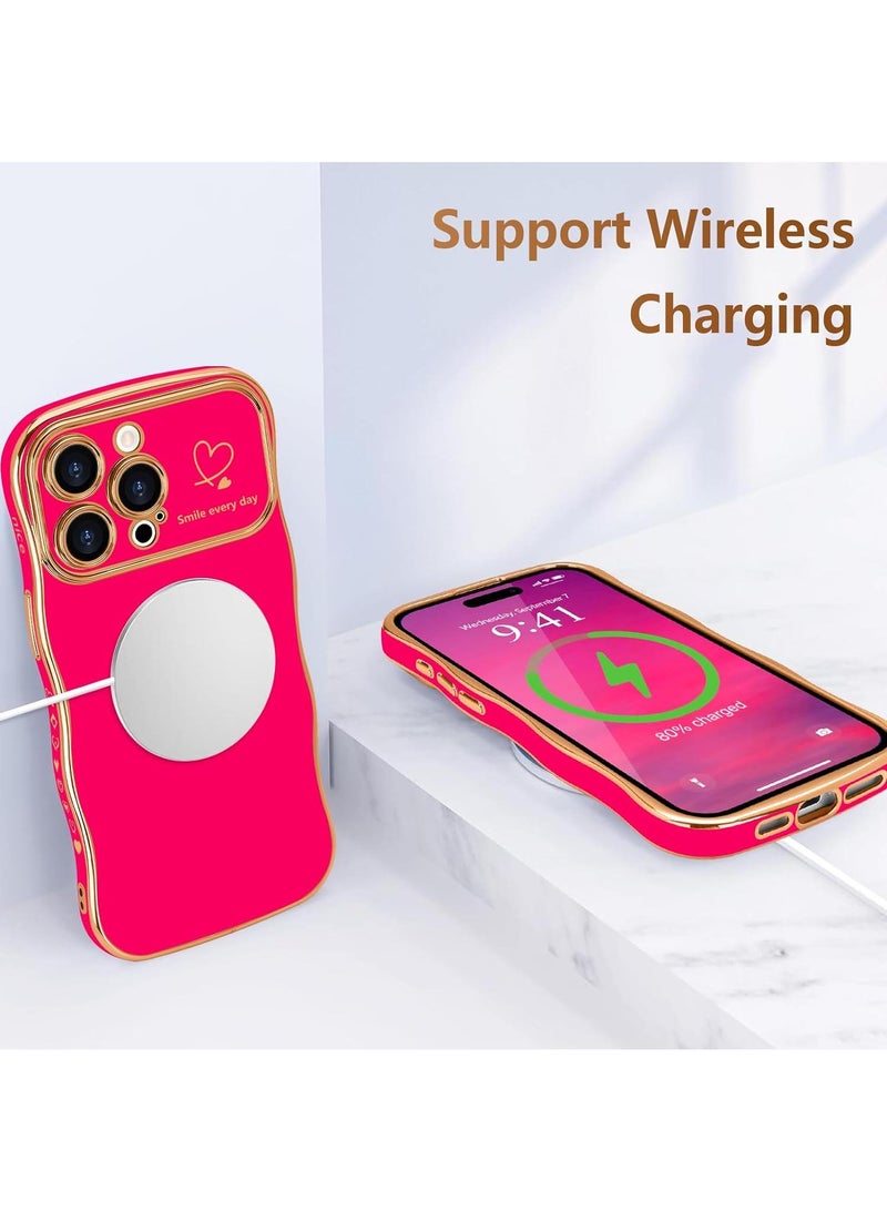 Y&D Suitable For Iphone 15 Electroplated Love Large Window Wave Drop Resistant Phone Case - Image 3