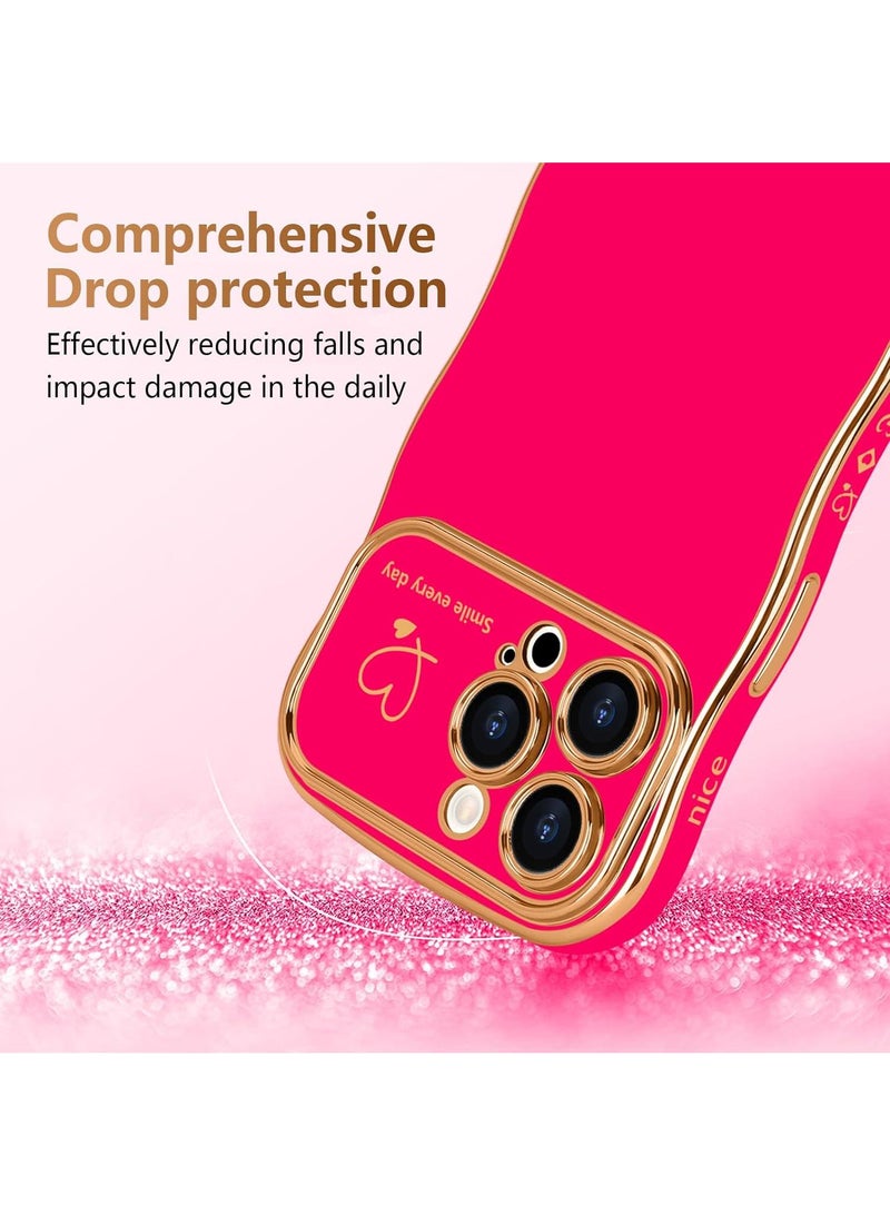 Y&D Suitable For Iphone 15 Electroplated Love Large Window Wave Drop Resistant Phone Case - Image 5