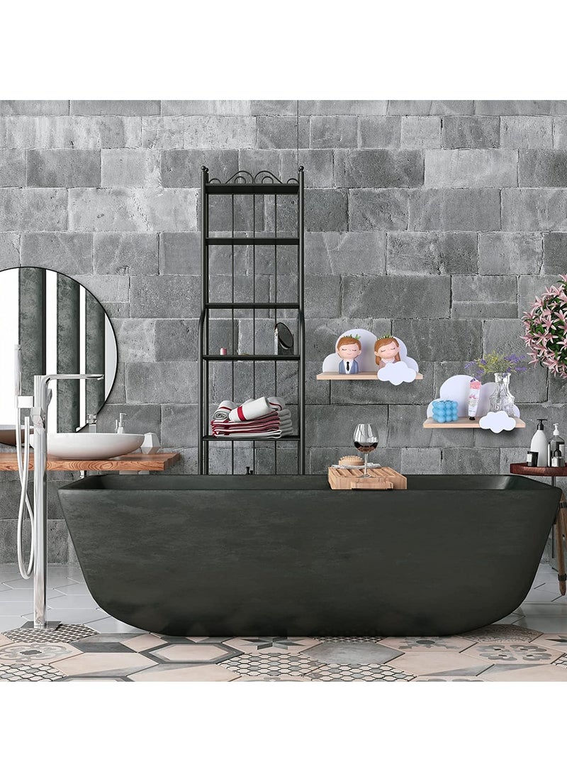 KASTWAVE Cloud Wall Shelves for Bedroom, Kid's Nursery Room Shelves, Floating Bedroom Baby Book Shelf Storage Shelf, Cloud Floating Wooden Shelf Wall Decoration - Image 4