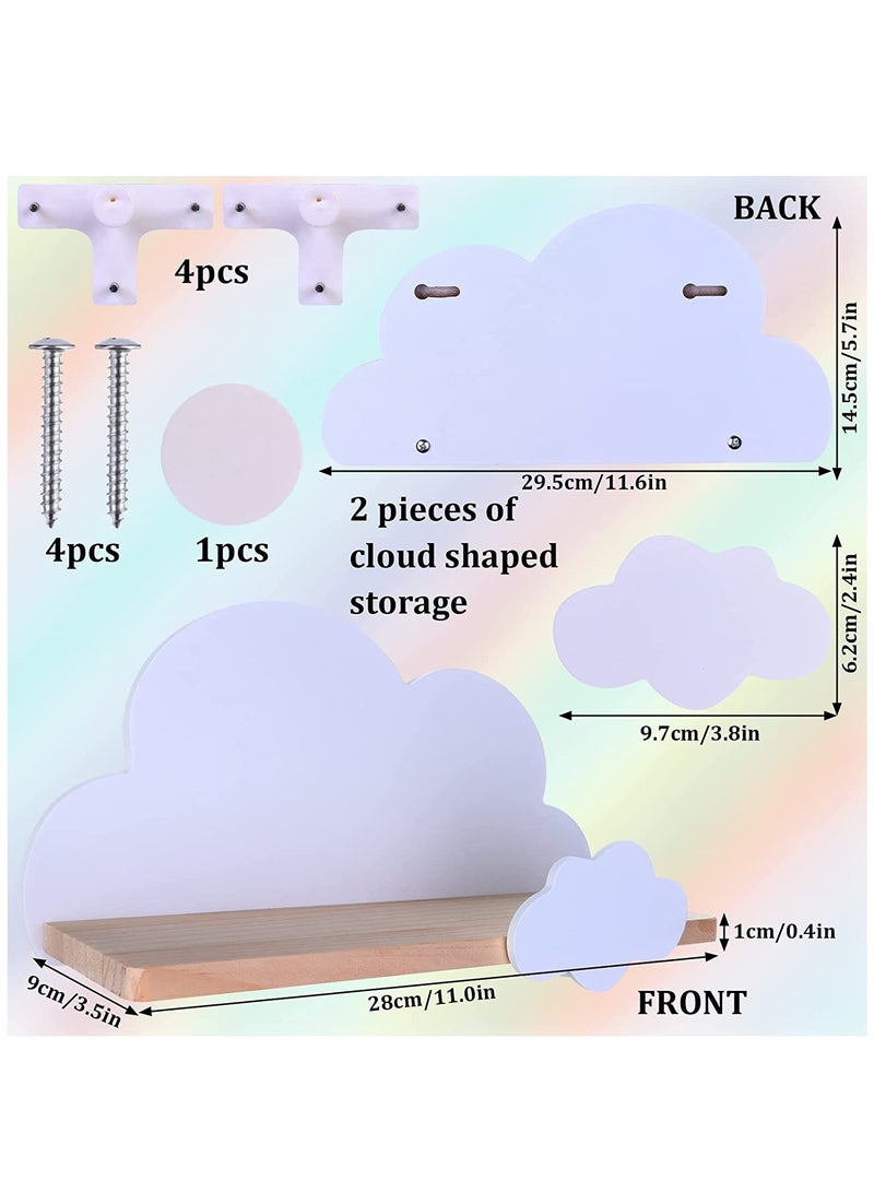 KASTWAVE Cloud Wall Shelves for Bedroom, Kid's Nursery Room Shelves, Floating Bedroom Baby Book Shelf Storage Shelf, Cloud Floating Wooden Shelf Wall Decoration - Image 5