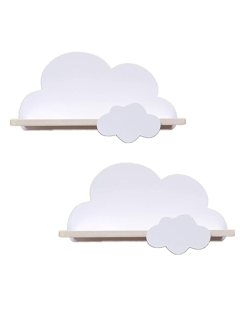 KASTWAVE Cloud Wall Shelves for Bedroom, Kid's Nursery Room Shelves, Floating Bedroom Baby Book Shelf Storage Shelf, Cloud Floating Wooden Shelf Wall Decoration - Image 2