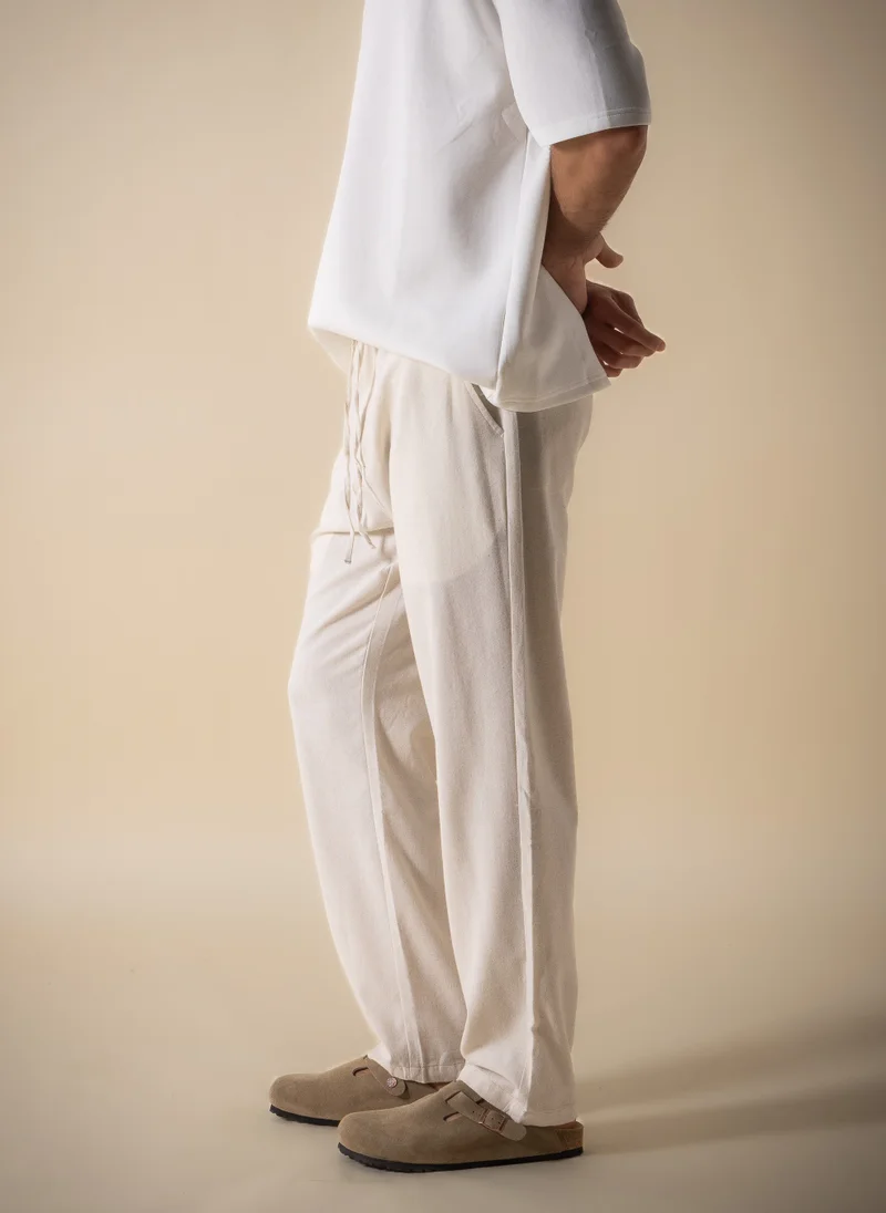 SHAPES  RELAXED FIT LINEN BLEND TROUSERS for Men | Best Price UAE