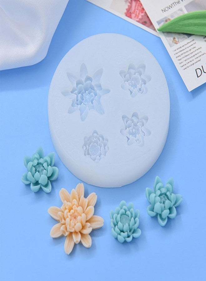LEGACYCART Rose Peony Daisy Pods Flower Silicone Candle Mould for Candle Making Aromatherapy Lotus Candle Mini Wax Melts Home Decorations 3D Different Size Flower Polymer Clay Resin Gum Paste Sugar Craft (PACK OF 5) - Image 5