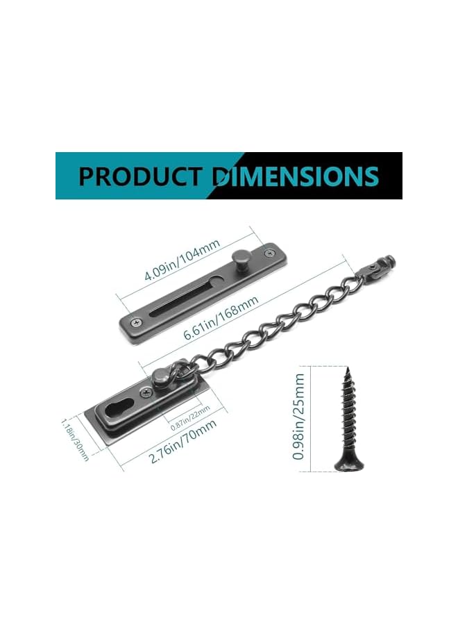 PROMASS 2Pcs Door Lock for Safety & Security,Child Safety Locks for Doors,Child Safety Latches (black) - Image 2