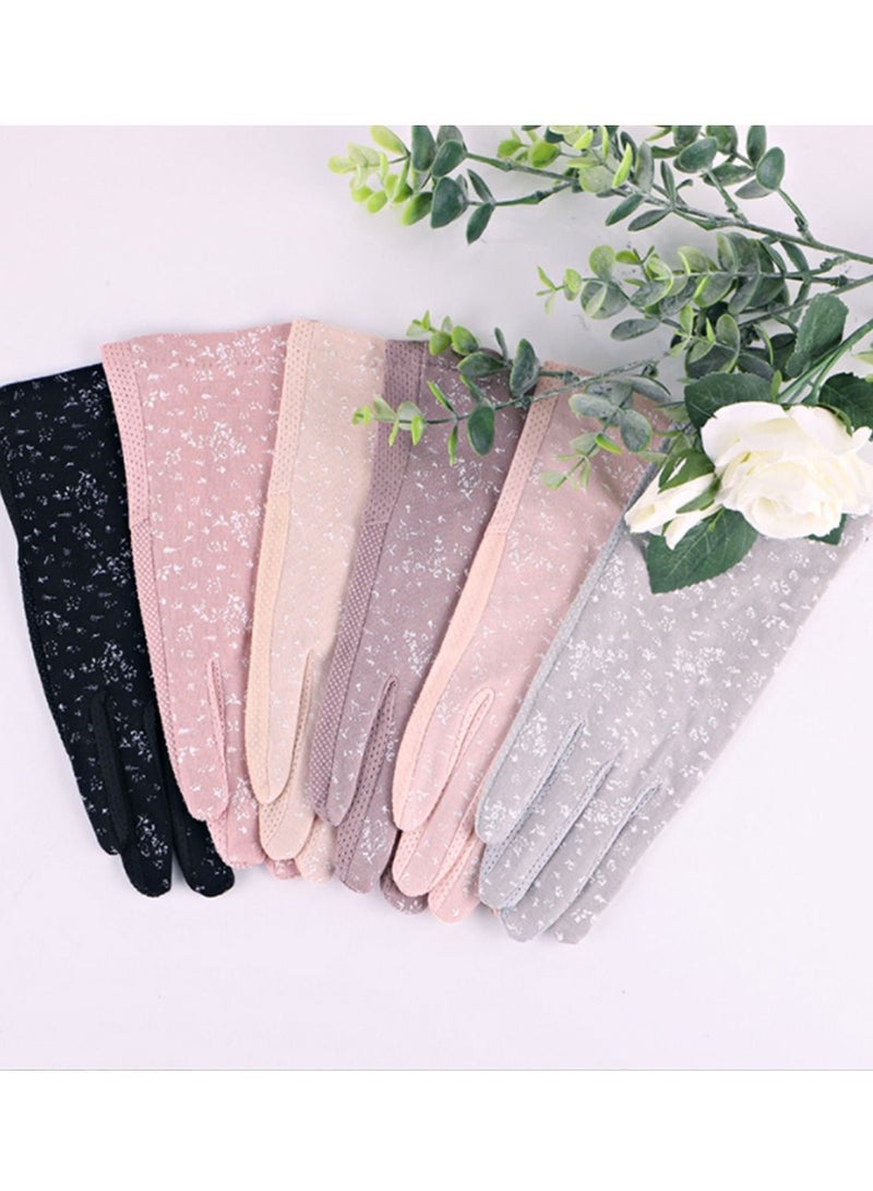 Inder 1Pair Sun Protection Touchscreen Gloves UPF45 UV Protection Breathable Non-Slip Summer Gloves for Driving Riding Outdoor Activities (Light Pink) - Image 3