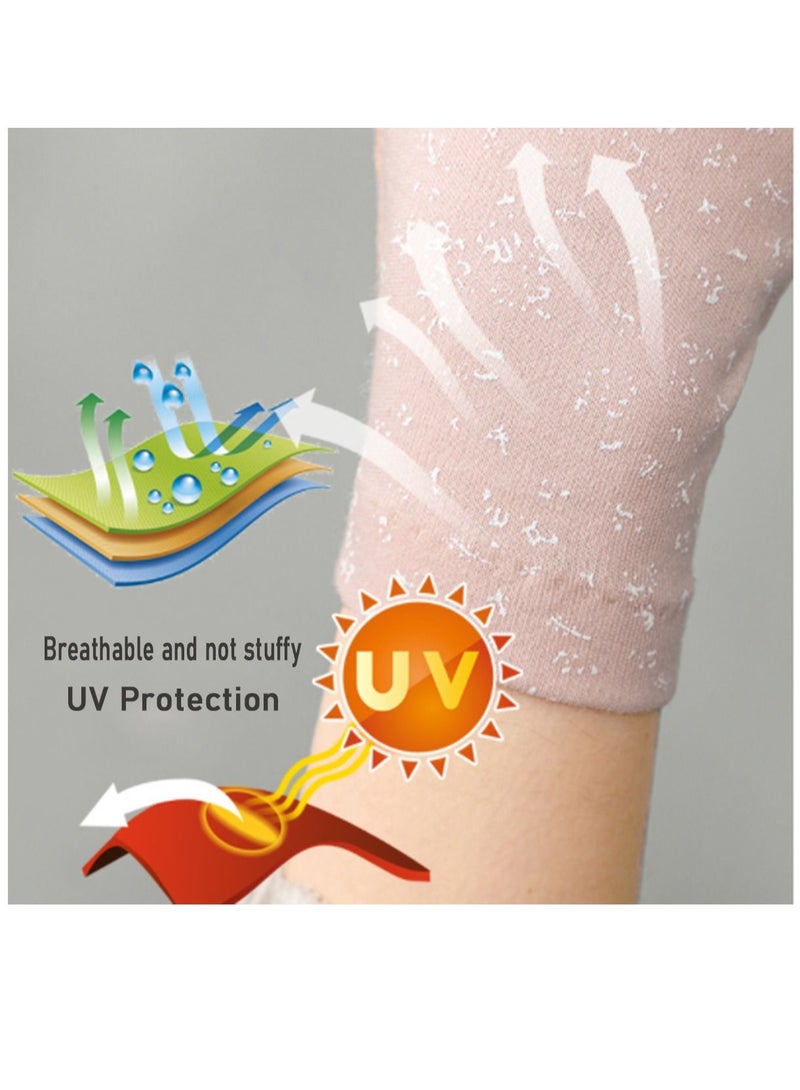 Inder 1Pair Sun Protection Touchscreen Gloves UPF45 UV Protection Breathable Non-Slip Summer Gloves for Driving Riding Outdoor Activities (Light Pink) - Image 2