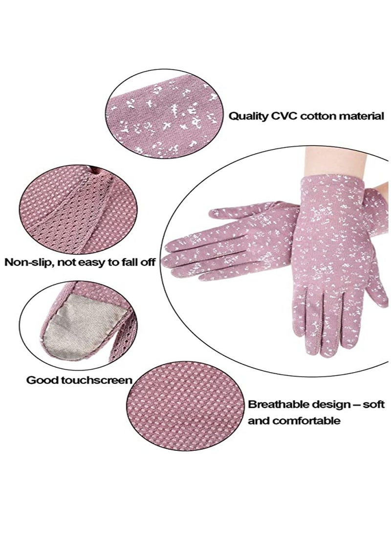 Inder 1Pair Sun Protection Touchscreen Gloves UPF45 UV Protection Breathable Non-Slip Summer Gloves for Driving Riding Outdoor Activities (Light Pink) - Image 4