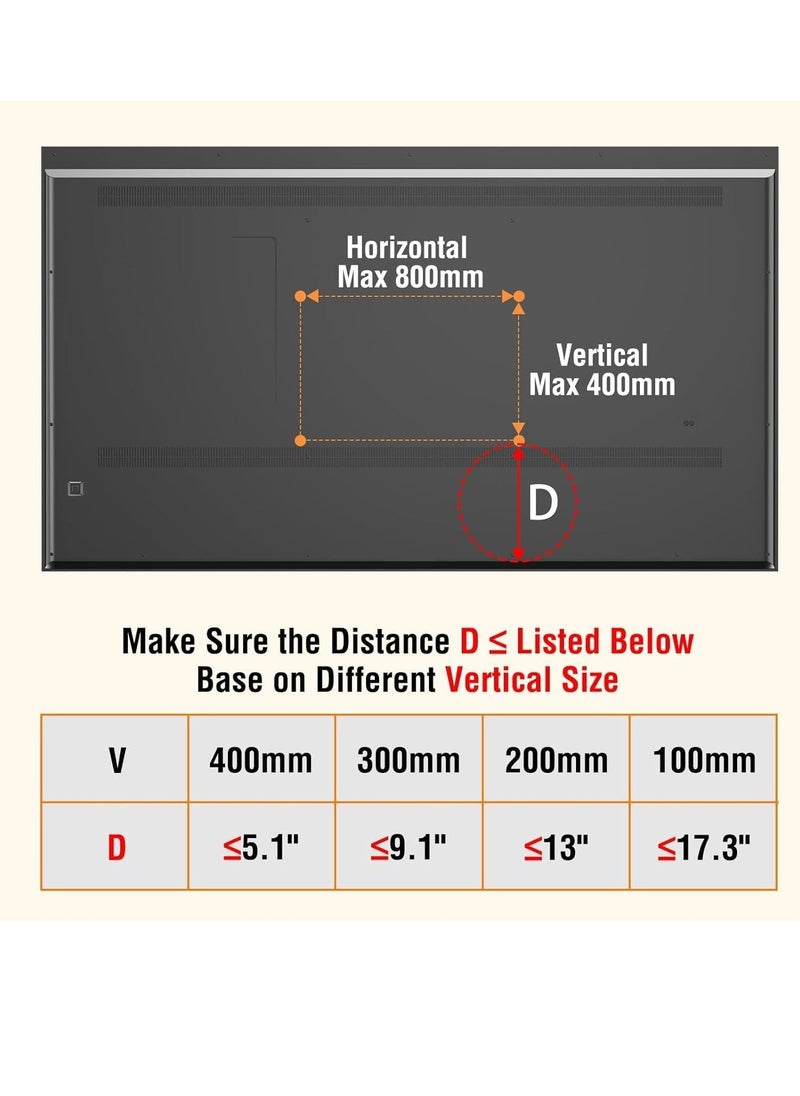 ELTRAZONE Universal Table Top TV Stand for 27-55 Inch TVs – Adjustable Height, Sturdy Base for LCD/LED/Plasma Screens, Holds Up to 88 lbs, VESA 800x400mm Compatible – Durable & Space-Saving TV Stand - Image 5