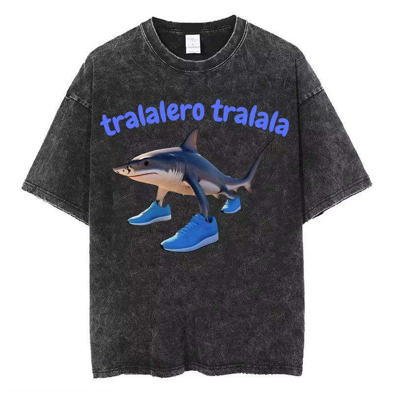Bombardiro Crocodile Italian Brainrot Meme Washed T-Shirt Hu - Image 1