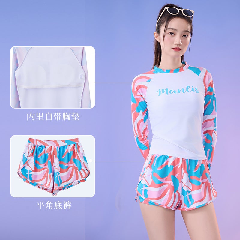 New Sports Swimsuit Ladies One-Piece Conservative New South Korea Ins Flat Angle Spring Swimsuit - Image 4