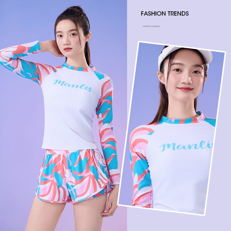 New Sports Swimsuit Ladies One-Piece Conservative New South Korea Ins Flat Angle Spring Swimsuit - Image 5