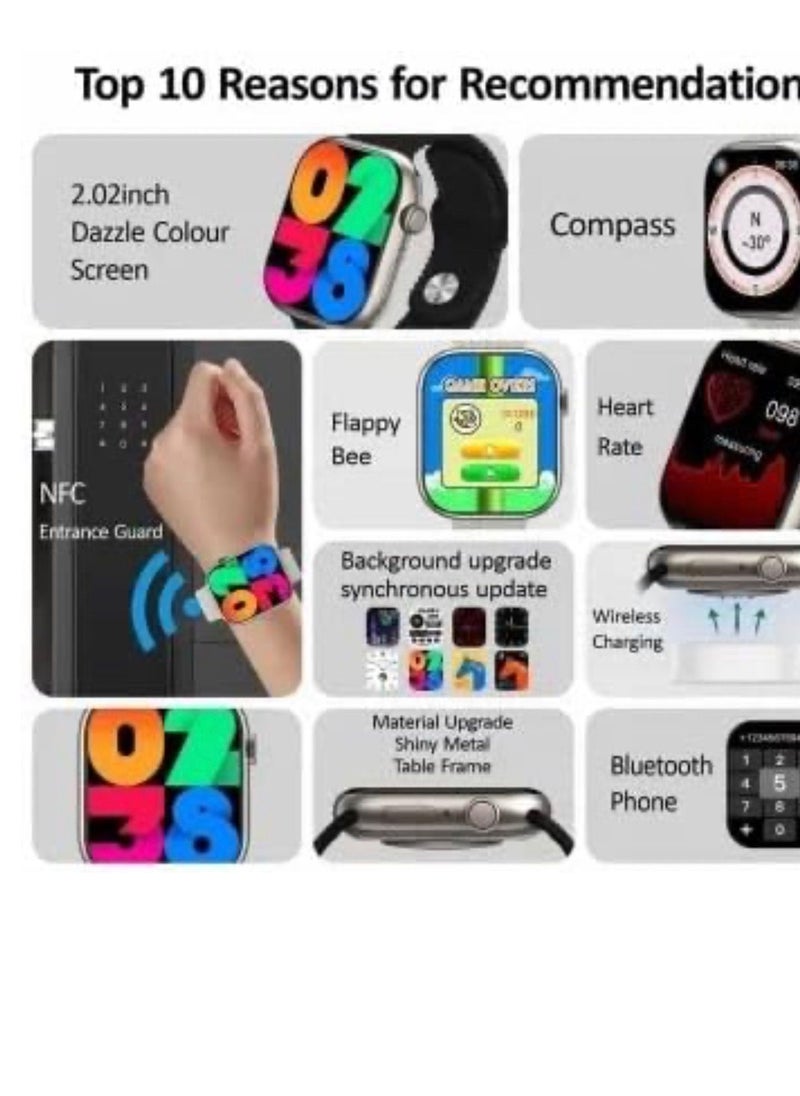 Generic - X77 Pro Smart Watch  Square 2.12 Inch AMOLED Display IP68 Waterproof  NFC G Sensor  Heart Rate Sensor |Bluetooth Calling |Android iOS 2BAND - Image 1