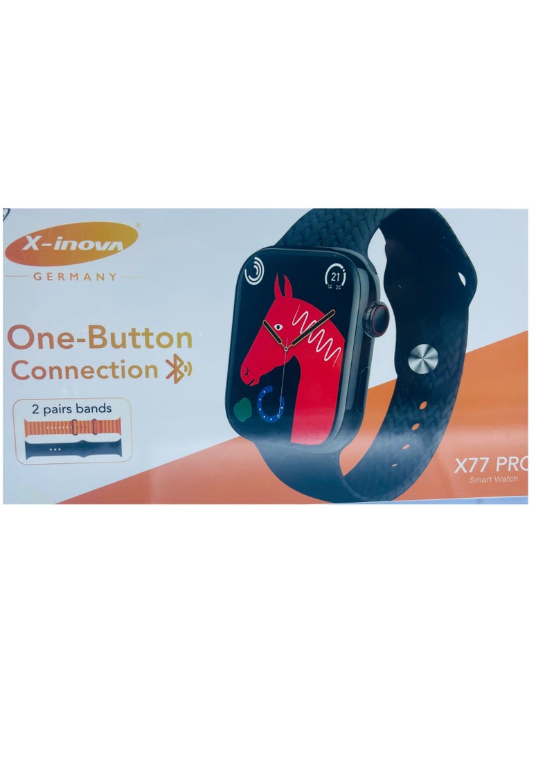 Generic - X77 Pro Smart Watch  Square 2.12 Inch AMOLED Display IP68 Waterproof  NFC G Sensor  Heart Rate Sensor |Bluetooth Calling |Android iOS 2BAND - Image 1